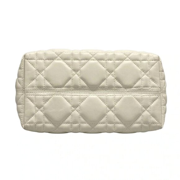 Auth DIOR/ChristianDior Toujours Bag Small M2822OSNW_M030 White Calf Skin - Picture 6 of 16